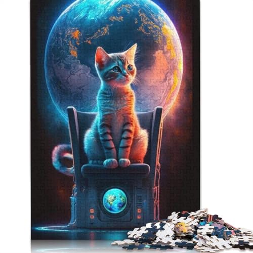 1000 Teile Katzen-Puzzle für Erwachsene und Jugendliche, Holzpuzzle, Weihnachtsgeschenke, 1000 Teile (75 x 50 cm) von QASEYIPV