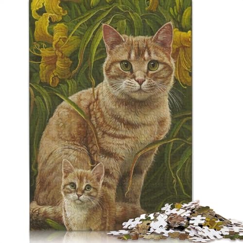 1000 Teile Katzen-Puzzle für Erwachsene und Jugendliche, Holzpuzzle, Weihnachtsgeschenke, 1000 Teile (75 x 50 cm) von QASEYIPV