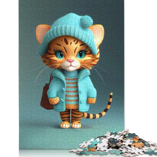 1000 Teile Katzen-Puzzle für Erwachsene und Jugendliche, Holzpuzzle für Familienspaß und Spielabende, 1000 Teile (75x50cm) von QASEYIPV