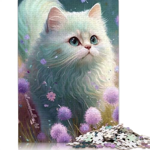 1000 Teile Katzen-Puzzle für Erwachsene und Jugendliche, Papierpuzzle, Lernspiel, Herausforderung, Spielzeug, Geburtstagsgeschenke, 1000 Teile (38 x 26 cm) von QASEYIPV
