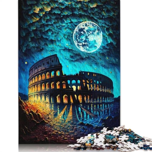 1000 Teile Kolosseum von Rom Gemälde-Puzzle, Schwierigkeitsgrad Puzzle Lernspiel Spielzeug Familiendekoration 1000 Stück (75x50cm) von QASEYIPV