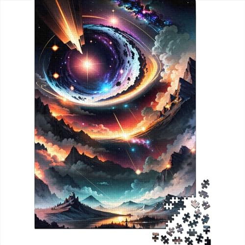 1000 Teile Kosmos Berg Landschaft Puzzle für Erwachsene, Teenager Halloween Geschenkpapier Puzzle, einzigartige Wohnaccessoires Geschenke und Geschenke (38x26cm) von QASEYIPV