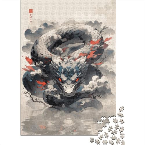 1000 Teile Kreative Schlange Quadrat-Puzzles für Erwachsene und Holzpuzzle, Anti-Stress-Puzzles und einzigartige Weihnachtsgeschenke, 1000 Teile (38x26cm) von QASEYIPV