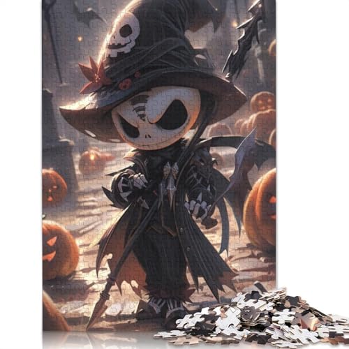 1000 Teile Kürbis und Teufelspuzzle für Erwachsene, Halloween-Geschenk, Erwachsenenpuzzle, Heimdekoration, 1000 Teile (75 x 50 cm) von QASEYIPV