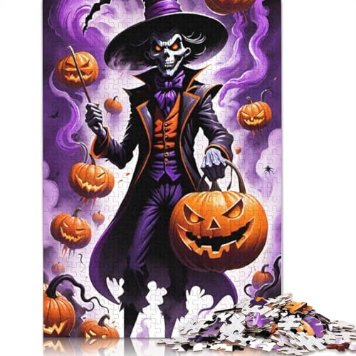 1000 Teile Kürbis und Teufelspuzzle für Erwachsene, Halloween-Geschenk, Erwachsenenpuzzle, Heimdekoration, 1000 Teile (75 x 50 cm) von QASEYIPV