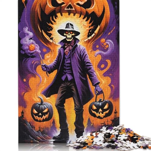 1000 Teile Kürbis und Teufelspuzzles für Erwachsene und Jugendliche, Lernspiele für Zuhause, DIY-Spielzeug, Weihnachtsgeschenke, 1000 Teile (75 x 50 cm) von QASEYIPV