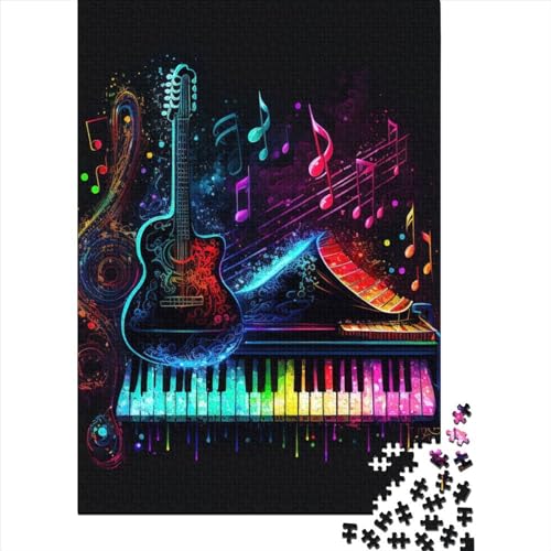 1000 Teile Live-Musik und Neon-Puzzle für Erwachsene, Halloween-Geschenk, Papier-Puzzles für Erwachsene, 1000 Teile (38 x 26 cm) von QASEYIPV