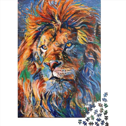 1000 Teile Löwe Puzzle Abstrakte Puzzle für Erwachsene Holzpuzzle Lernspiel für Familien 1000 Teile (75x50cm) von QASEYIPV