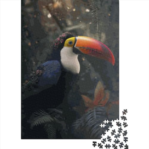 1000 Teile Magischer Tukan Kreative Quadrat-Puzzles für Erwachsene und Holzpuzzle, herausforderndes Spielzeug, 1000 Teile (38 x 26 cm) von QASEYIPV