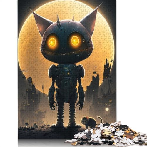 1000 Teile Mechanische Katze Erwachsene Puzzle Halloween Geschenk Papier Puzzle für Erwachsene 1000 Teile (38x26cm) von QASEYIPV