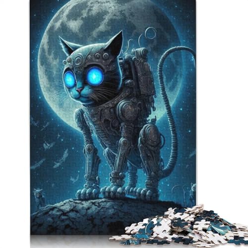 1000 Teile Mechanische Katze Puzzle für Erwachsene Teenager, Lernspiele für Zuhause, DIY Spielzeug, Weihnachtsgeschenke, 1000 Teile (75x50cm) von QASEYIPV