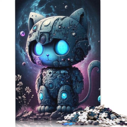 1000 Teile Mechanische Katze Puzzle für Erwachsene Teenager, Lernspiele für Zuhause, DIY Spielzeug, Weihnachtsgeschenke, 1000 Teile (75x50cm) von QASEYIPV