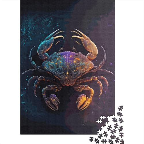 1000 Teile Neon Krabbe Quadratisches Puzzle für Erwachsene und Holzpuzzle für Kinder, Weihnachtsgeschenke 1000 Teile (38x26cm) von QASEYIPV