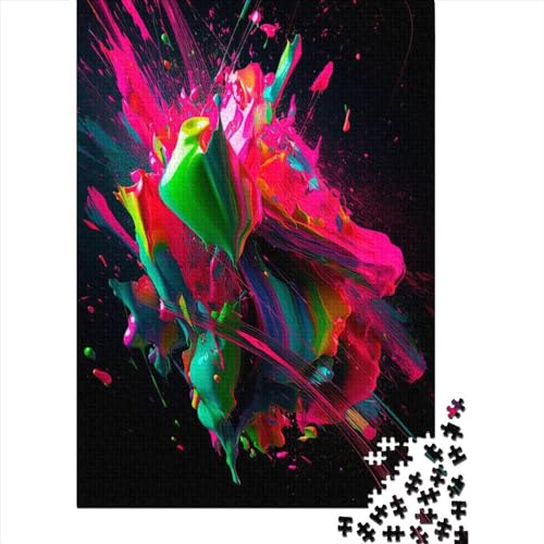 1000 Teile Neonfarbe Puzzle für Erwachsene, Halloween-Geschenkpapier Puzzle für Erwachsene und Jugendliche, 1000 Teile Lernpuzzle (38x26cm) von QASEYIPV