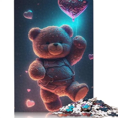 1000 Teile Niedliche Bär Puzzle für Erwachsene, Halloween-Geschenk, Holzpuzzle für Teenager, einzigartige Geschenke für Zuhause und Geschenke 1000 Stück (75x50cm) von QASEYIPV