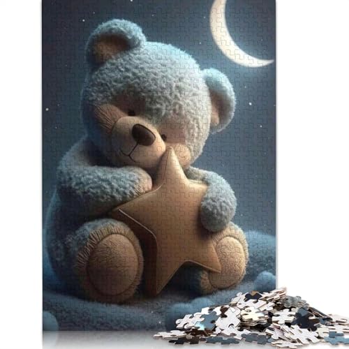 1000 Teile Niedliche Bär Puzzle für Erwachsene, Holzpuzzle für Erwachsene, Teenager, Männer und Frauen, Geschenk 1000 Teile (75x50cm) von QASEYIPV