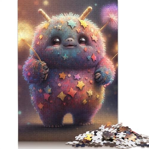 1000 Teile Niedliche Monster Puzzle für Erwachsene, Holzpuzzle, Halloween-Geschenke, Puzzle für Erwachsene, Lernspiel, Herausforderung Spielzeug, 1000 Teile (75 x 50 cm) von QASEYIPV