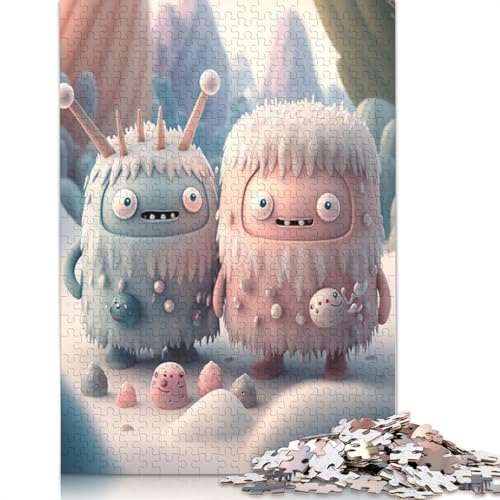 1000 Teile Niedliche Monster-Puzzles für Erwachsene, Halloween-Geschenk, Holzpuzzle für Erwachsene, Familienspaß und Spieleabend, 1000 Teile (75 x 50 cm) von QASEYIPV