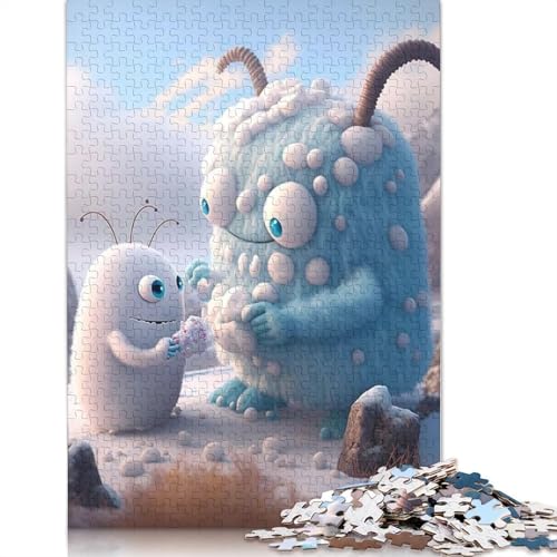 1000 Teile Niedliche Monster-Puzzles für Erwachsene, Halloween-Geschenk, Holzpuzzle für Erwachsene, Familienspaß und Spieleabend, 1000 Teile (75 x 50 cm) von QASEYIPV