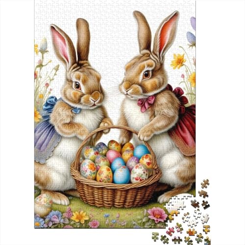 1000 Teile Osterhase Puzzle für Erwachsene Intellektuelles Spiel Kinderpuzzle 1000 Teile (75x50cm) von QASEYIPV