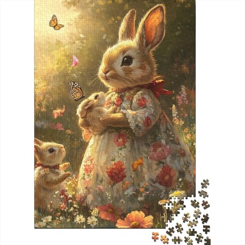 1000 Teile Osterhasenpuzzle für Erwachsene, intellektuelles Spiel, Kinderpuzzle, 1000 Teile (38 x 26 cm) von QASEYIPV