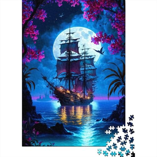 1000 Teile Ozeanschiff Puzzle für Erwachsene und Teenager, Holzpuzzle, Lernspiel, Herausforderung, Spielzeug, Geburtstagsgeschenke, 1000 Teile (75x50cm) von QASEYIPV