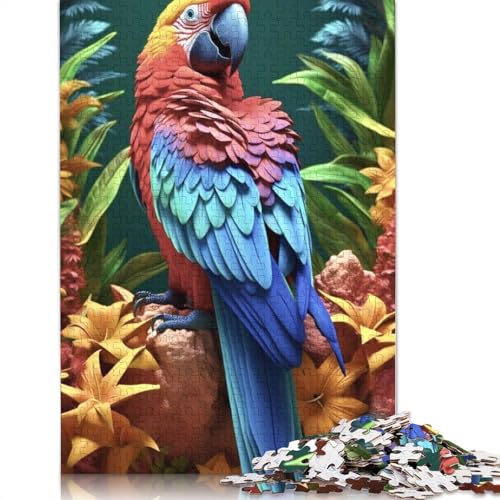 1000 Teile Papagei Puzzle für Erwachsene, Halloween-Geschenk, Puzzle für Erwachsene, einzigartige Heimdekorationen und Geschenke, 1000 Teile (75x50cm) von QASEYIPV