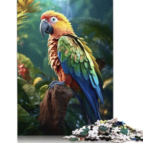 1000 Teile Papageien-Puzzle für Erwachsene und Jugendliche, Papier-Puzzles für Familienspaß und Spielabende, 1000 Teile (38 x 26 cm) von QASEYIPV