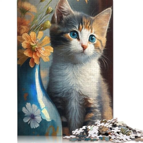 1000 Teile Papier-Puzzles mit Tieren und Katzen, für Erwachsene und Jugendliche ab 12 Jahren, Weihnachtsgeschenke, 1000 Teile (38 x 26 cm) von QASEYIPV