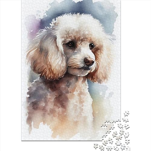 1000 Teile Pudel Aquarell Puzzle Erwachsene Halloween Geschenk Pädagogisches Lernspielzeug 1000 Teile (75x50cm) von QASEYIPV