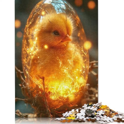 1000 Teile Puzzle „Wiedergeburt des kleinen Küken-EIS“, Schwierigkeitsgrad, Lernspiel, Spielzeug, Familiendekoration, 1000 Teile (75 x 50 cm) von QASEYIPV