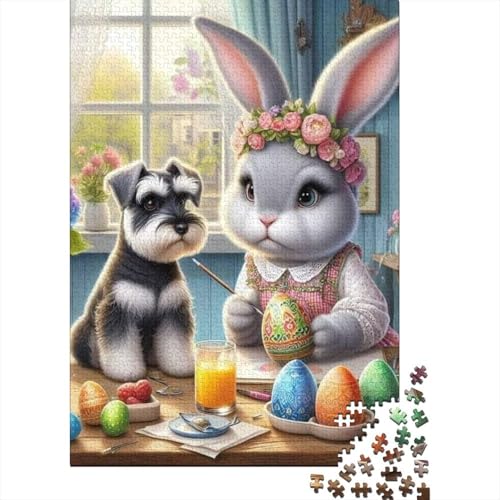 1000 Teile Puzzle Erwachsene Osterhase Puzzle Pappe Puzzle Familie Dekoration 1000 Teile (38x26cm) von QASEYIPV