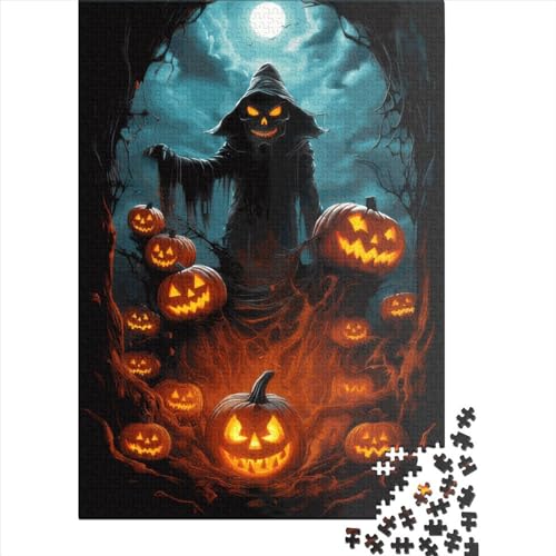 1000 Teile Puzzle Gruselige Halloween Poster Erwachsene Holzpuzzle Puzzle Puzzle Kinder Puzzle 1000 Teile (38x26cm) von QASEYIPV