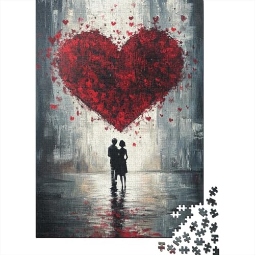 1000 Teile Puzzle Happy Lovers Jigsaw Puzzle für Erwachsene und Kinder Kreatives Rechteck Puzzle Papier Puzzle Lustiges Lernspielzeug 1000 Teile (38x26cm) von QASEYIPV