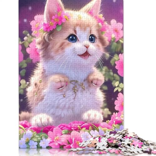 1000 Teile Puzzle Kunst Katzen für Erwachsene, Holzpuzzle für Erwachsene, Teenager, Männer und Frauen, Geschenk 1000 Teile (75x50cm) von QASEYIPV