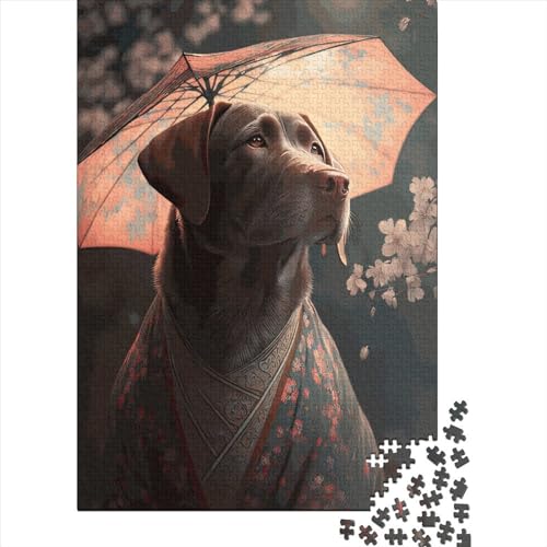 1000 Teile Puzzle Labrador Kimono Holzpuzzle Lernspiel Herausforderung Spielzeug Als Weihnachtsgeschenk 1000 Teile (38x26cm) von QASEYIPV