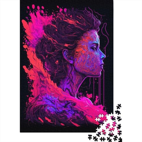 1000 Teile Puzzle "Mädchen in Farben" für Erwachsene und Jugendliche, Puzzle für Familienspaß und Spieleabend, 1000 Teile (75x50cm) von QASEYIPV