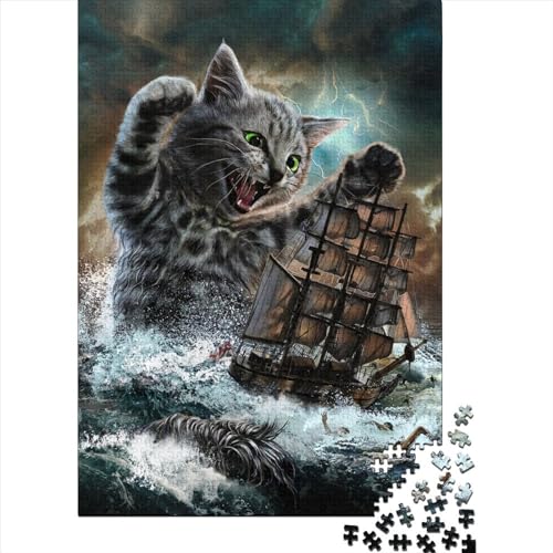 1000 Teile Puzzle Monster Titan Cat Kraken2 Quadratisches Puzzle für Erwachsene und Holzpuzzle Wohnkultur Puzzle 1000 Teile (38x26cm) von QASEYIPV