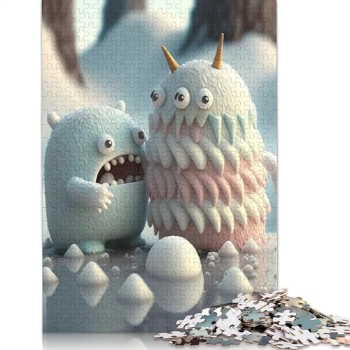 1000 Teile Puzzle Niedliche Monster für Erwachsene, Halloween-Geschenk, Holzpuzzle für Erwachsene, 1000 Teile (75x50cm) von QASEYIPV