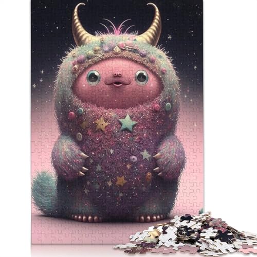 1000 Teile Puzzle Niedliche Monster für Erwachsene, Halloween-Geschenk, Papierpuzzle für Teenager, einzigartige Geschenke für Zuhause und Geschenke 1000 Teile (38x26cm) von QASEYIPV