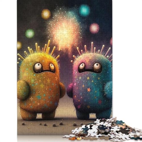 1000 Teile Puzzle Niedliche Monster für Erwachsene Halloween Geschenk Erwachsene Puzzle Home Decor Puzzle 1000 Teile (38x26cm) von QASEYIPV