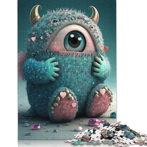 1000 Teile Puzzle Niedliche Monster für Erwachsene Teenager, Lernspiele für Zuhause, DIY Spielzeug, Weihnachtsgeschenke, 1000 Teile (75x50cm) von QASEYIPV