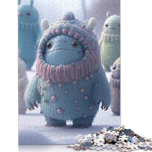 1000 Teile Puzzle Niedliche Monster für Erwachsene Teenager Holzpuzzle Weihnachtsgeschenke 1000 Teile (75x50cm) von QASEYIPV