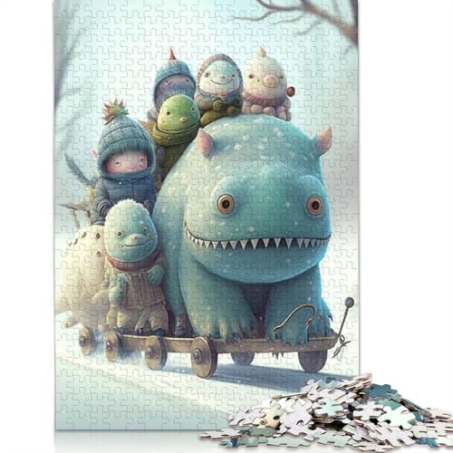 1000 Teile Puzzle Niedliche Monster für Erwachsene Teenager Weihnachten Geschenk 1000 Teile (75x50cm) von QASEYIPV