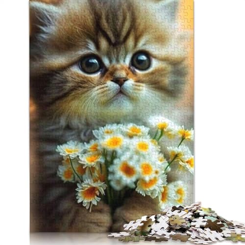 1000 Teile Puzzle Tiere Katze Puzzle Erwachsene Puzzle Lernspiel Herausforderung Spielzeug (75x50cm) von QASEYIPV