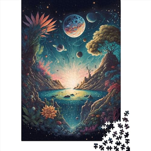 1000 Teile Puzzle Verrückte Weltraumlandschaft für Erwachsene, Papierpuzzle, Halloween-Geschenke, Erwachsenenpuzzle, Lernspiel, Herausforderung Spielzeug (38x26cm) von QASEYIPV