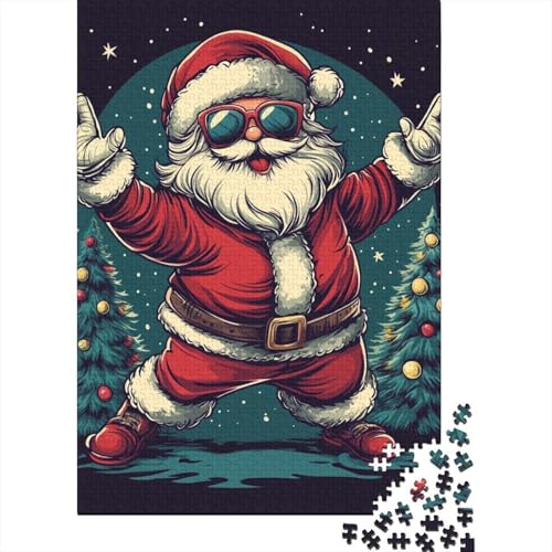 1000 Teile Puzzle Weihnachtsmann Kunst Erwachsene Holzpuzzle Holzpuzzle Lernspiel für Erwachsene Kinder 1000 Teile (75x50cm) von QASEYIPV