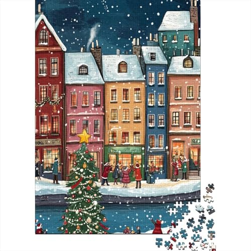 1000 Teile Puzzle Weihnachtsstadt für Erwachsene und Kinder Papierpuzzle Pädagogisches Spielzeug 1000 Teile (38x26cm) von QASEYIPV