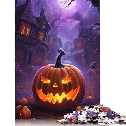 1000 Teile Puzzle für Erwachsene, Halloween-Kürbis, Weihnachtsgeschenke, 1000 Teile (38 x 26 cm) von QASEYIPV