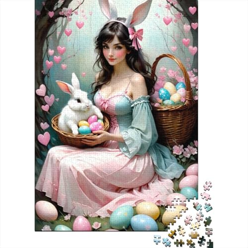 1000 Teile Puzzle für Erwachsene Osterhase Weihnachten Kreativ Rechteck 1000 Teile (38x26cm) von QASEYIPV
